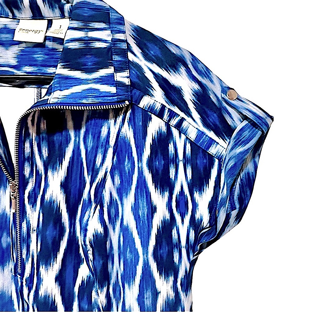 LIKE NEW Zenergy Ikat Print Dress - Navy/Azure/White, Fits M